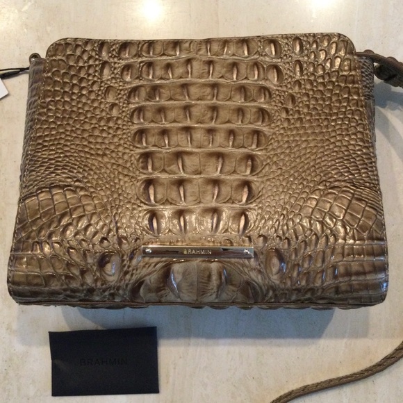 Brahmin Carrie Crossbody Croc Embossed Leather Bag - Picture 2 of 16